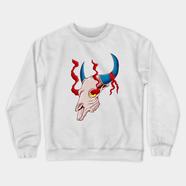 The buffalo skull Crewneck Sweatshirt by rikiumart21